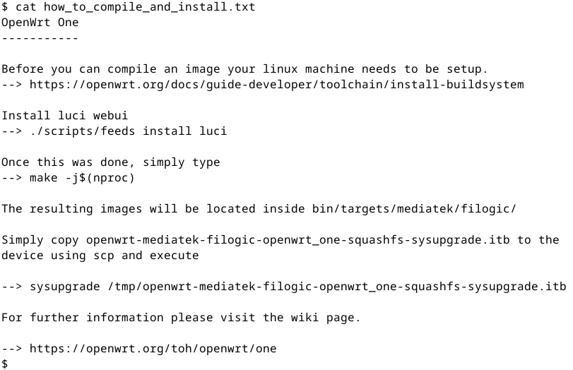OpenWrt One compilation and installation scripts